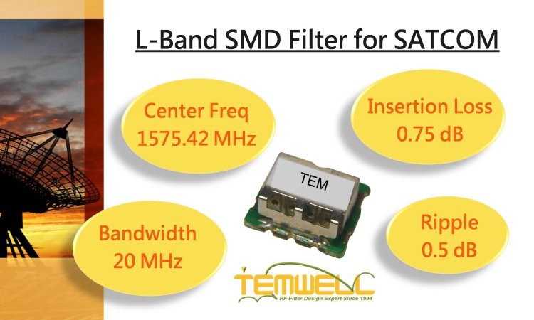 1575.42MHz SMD Bandpass Filter for Satellite GPS